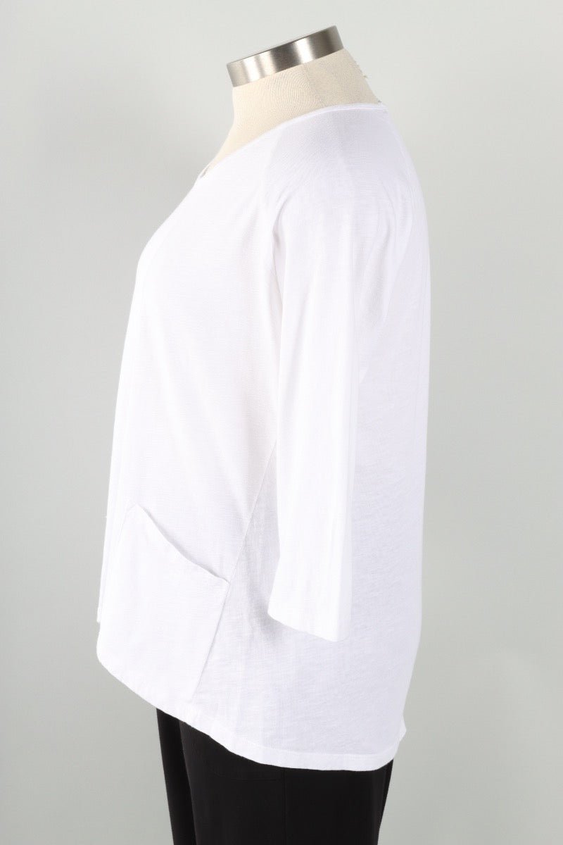 Hi Lo Pocket Tunic - White