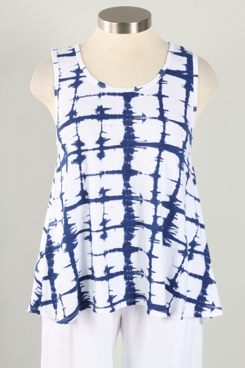 High/Low Tank - White Waterway Print 