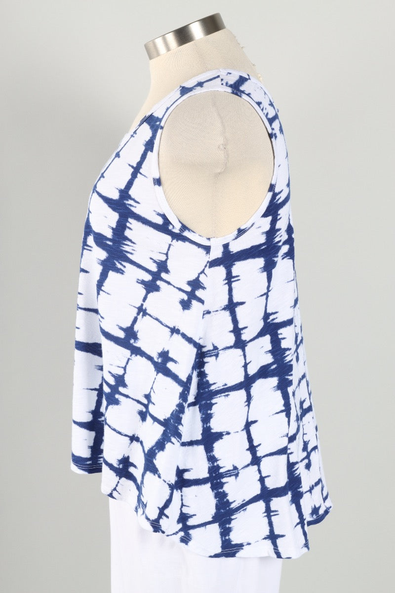 High/Low Tank - White Waterway Print 