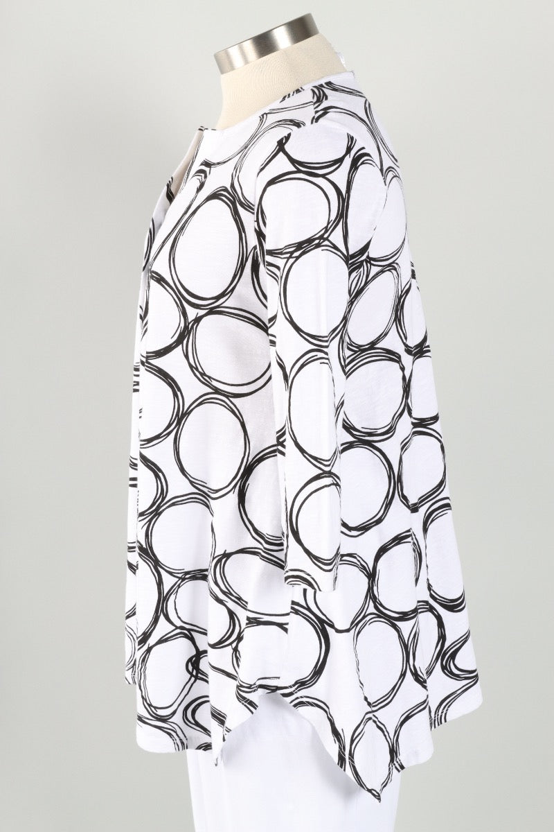 Henley Tunic - White Pond Print 