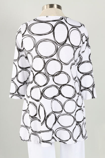 Henley Tunic - White Pond Print 