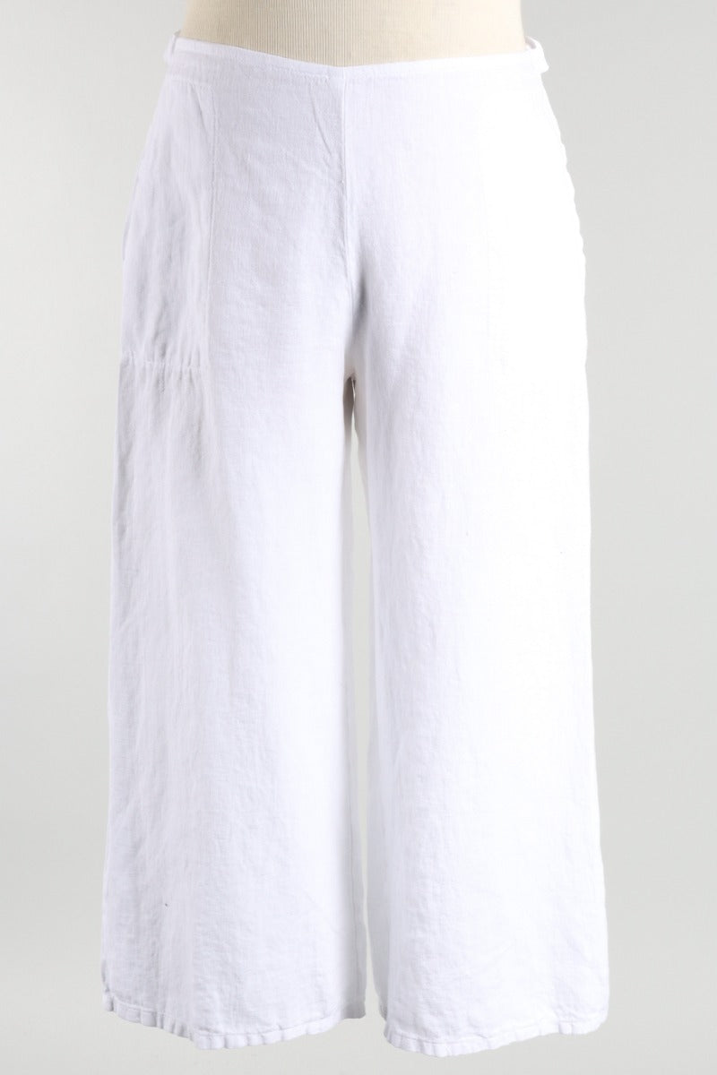 Flat Front Crop Pant - White