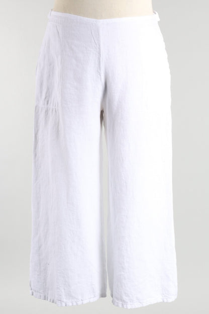 Flat Front Crop Pant - White