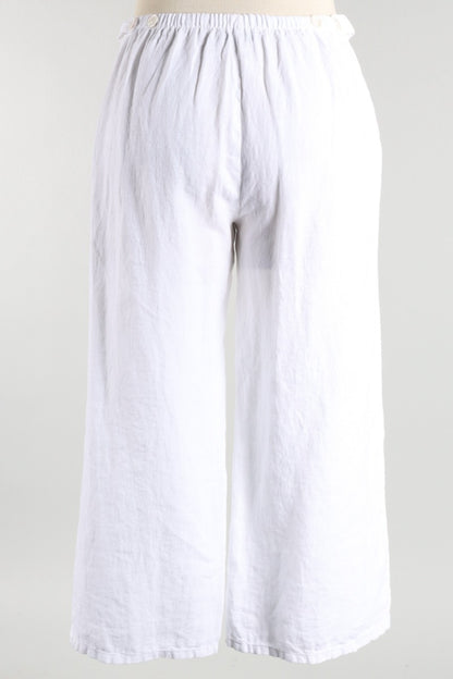 Flat Front Crop Pant - White