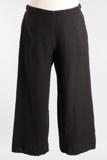 Flat Front Crop Pant - Black