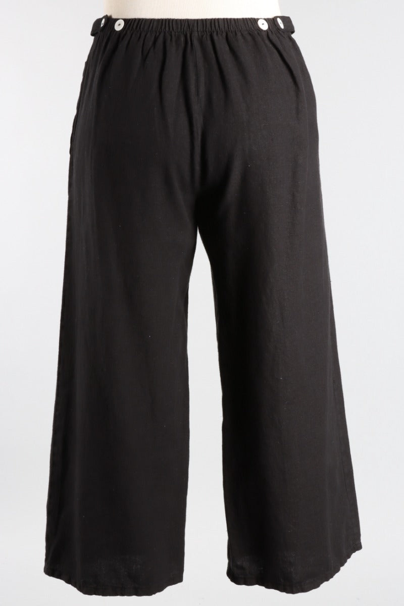Flat Front Crop Pant - Black