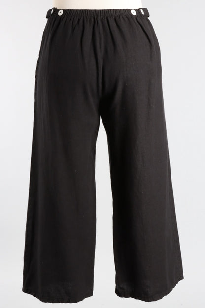 Flat Front Crop Pant - Black