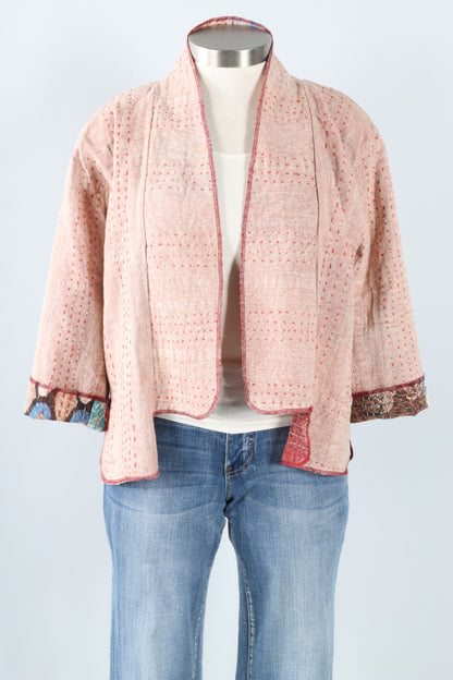 Reversible Kantha Kimono Jacket - Multi Color #1