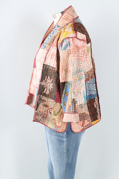 Reversible Kantha Kimono Jacket - Multi Color #1