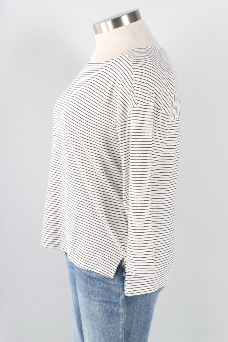 3/4 Sleeve Tee - White & Black 