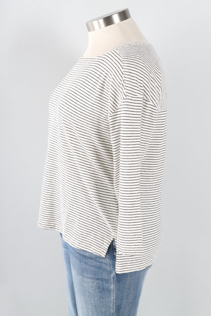 3/4 Sleeve Tee - White & Black 