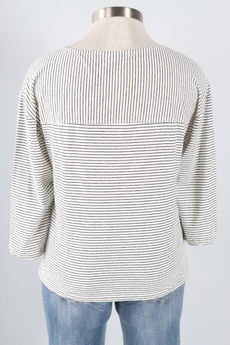 3/4 Sleeve Tee - White & Black 