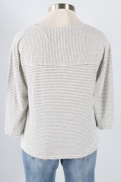 3/4 Sleeve Tee - White & Black 