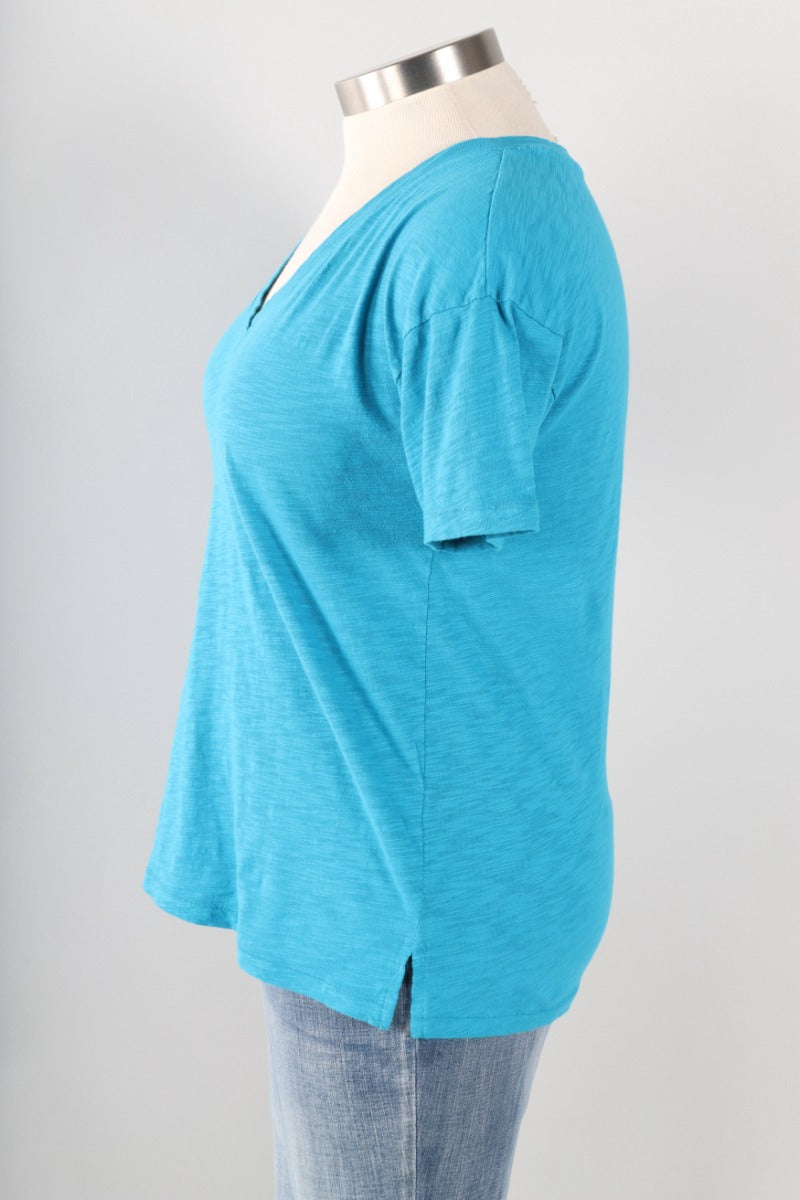 V-Neck Boxy Tee - Sea Siren