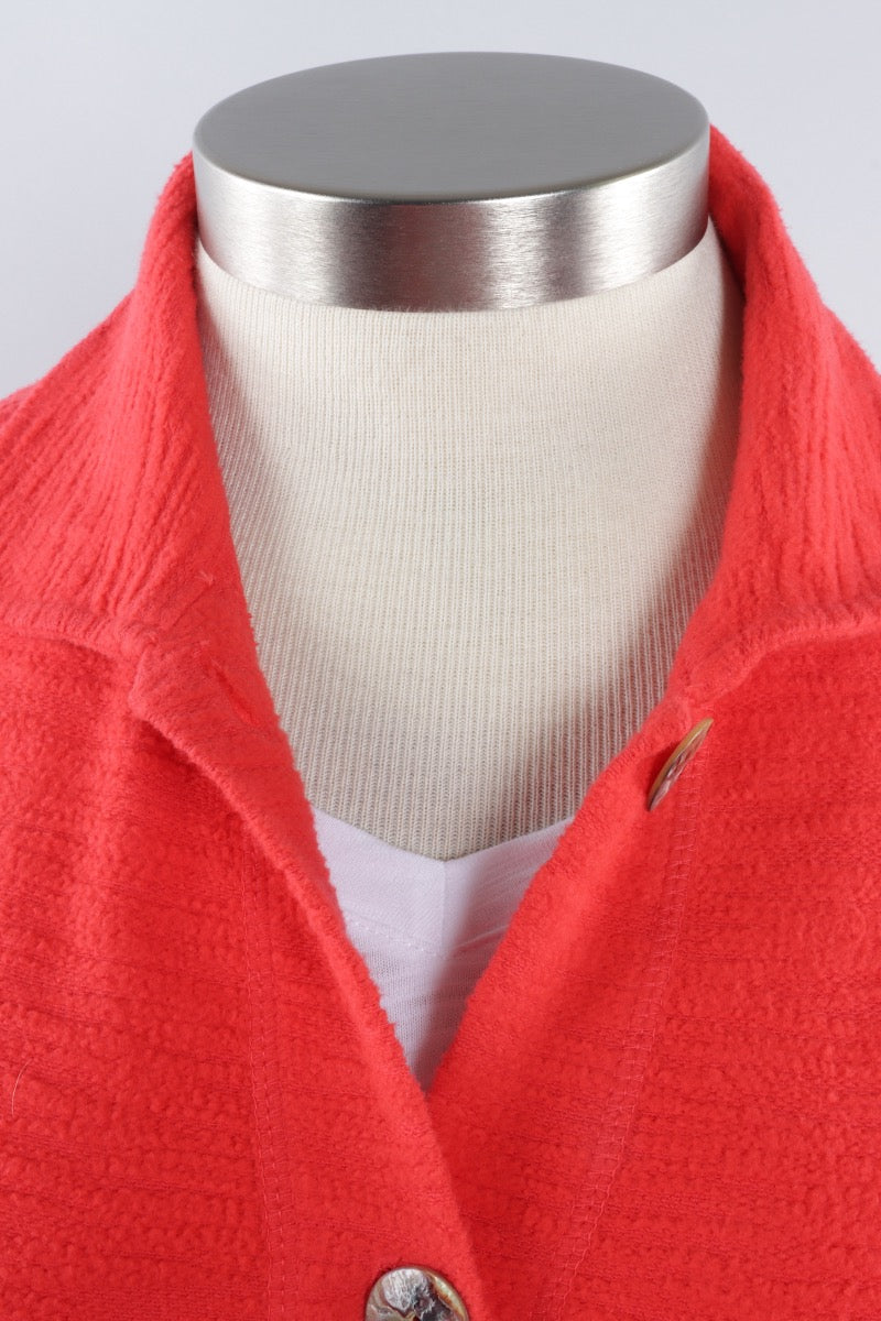 Button Front Jacket - Crimson