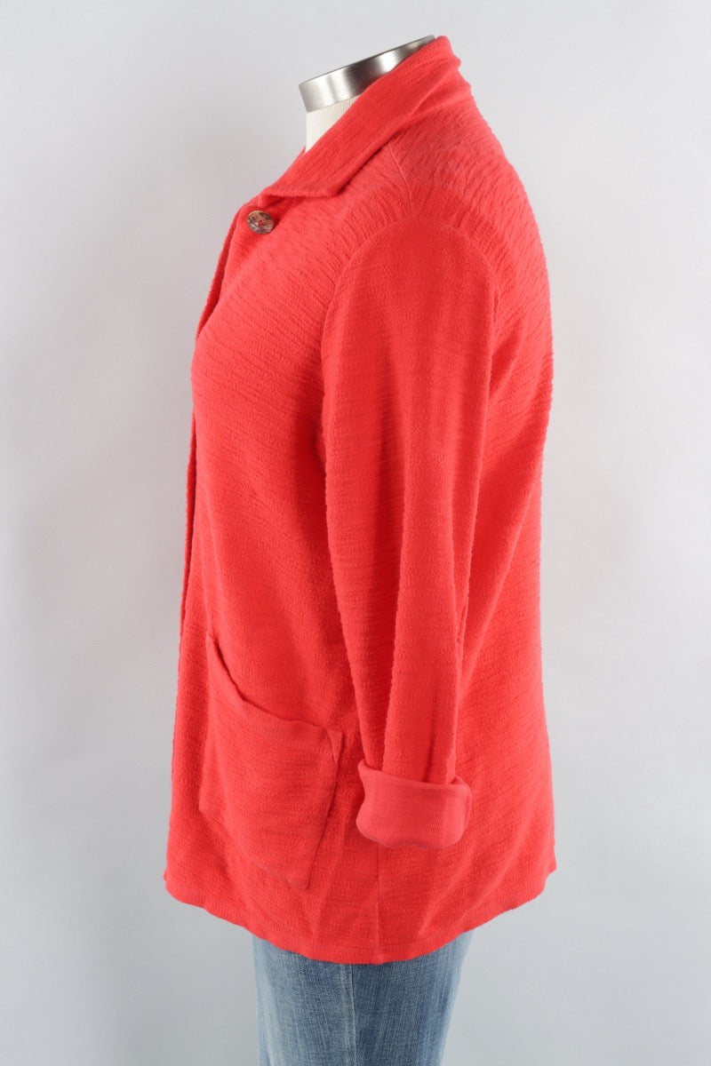 Button Front Jacket - Crimson