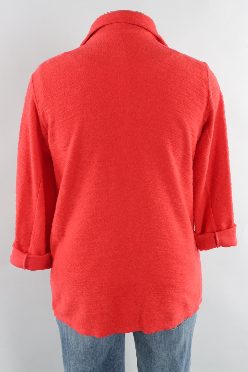 Button Front Jacket - Crimson