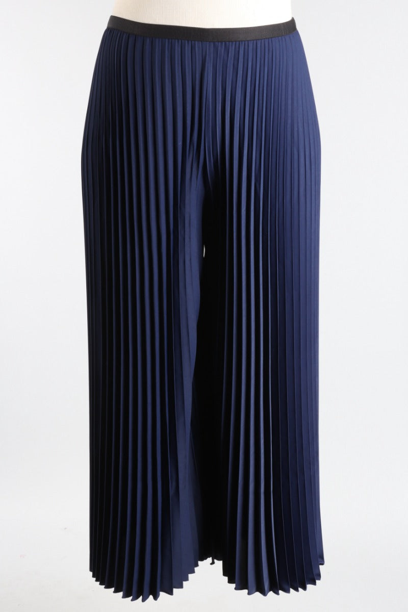 Eve Plissé Palazzo Pant - Navy