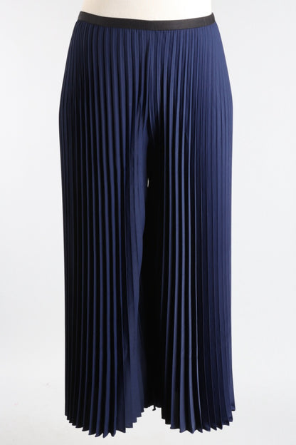 Eve Plissé Palazzo Pant - Navy