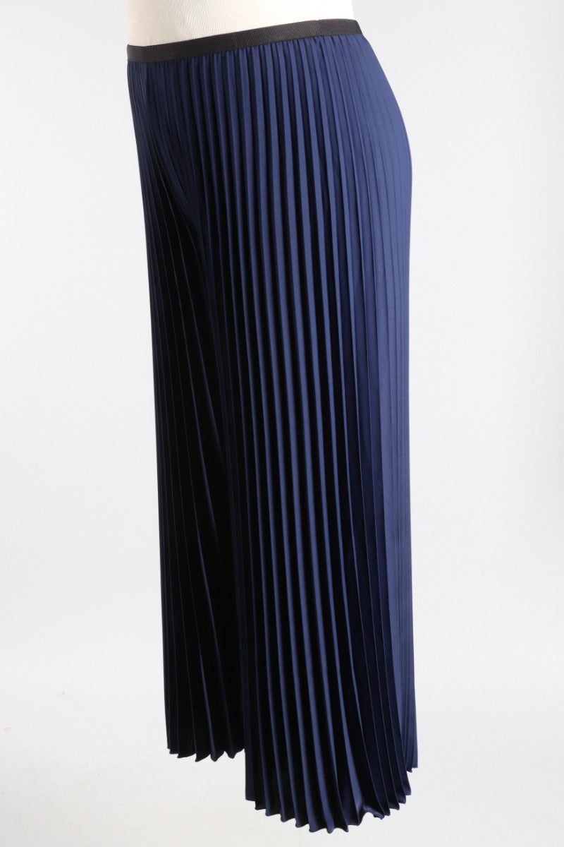 Eve Plissé Palazzo Pant - Navy