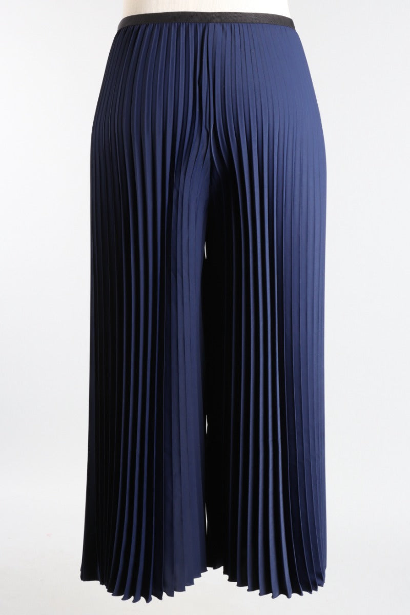 Eve Plissé Palazzo Pant - Navy