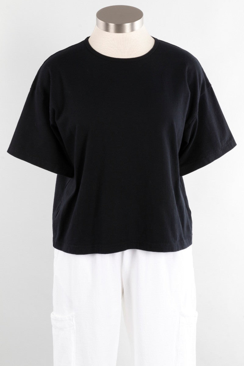 Short Sleeve Crop Crew - Black