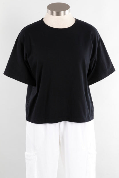 Short Sleeve Crop Crew - Black