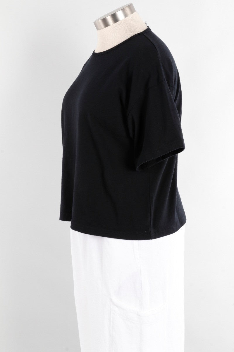 Short Sleeve Crop Crew - Black