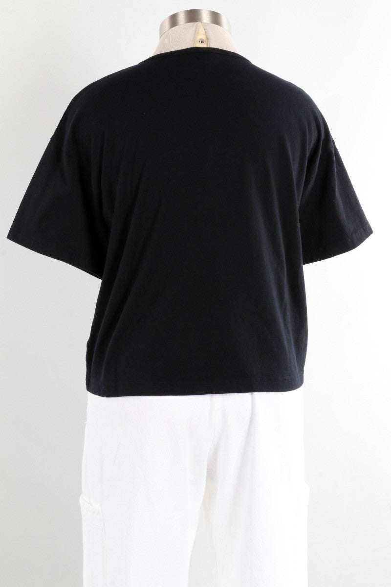 Short Sleeve Crop Crew - Black