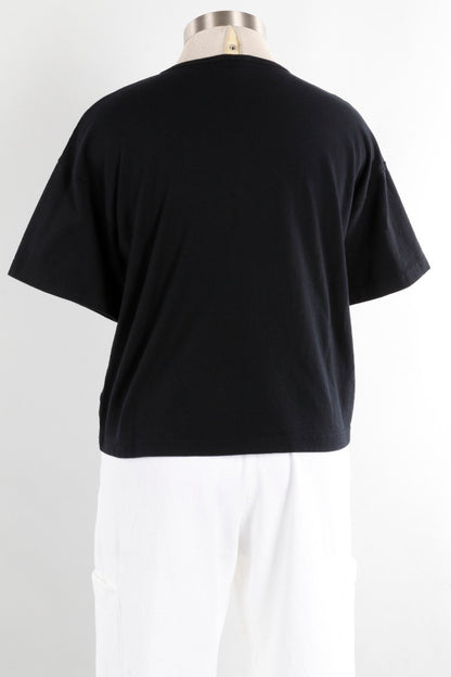 Short Sleeve Crop Crew - Black