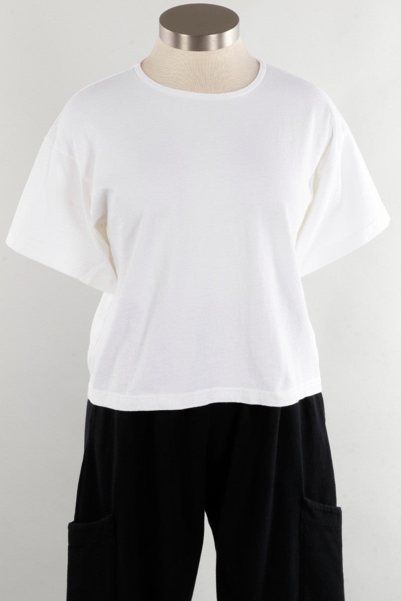 Short Sleeve Crop Crew - White