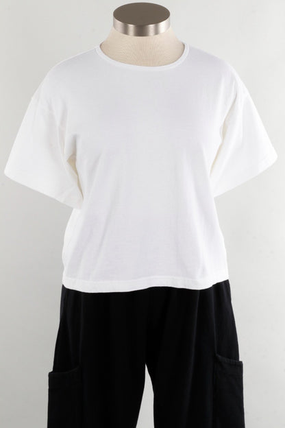 Short Sleeve Crop Crew - White