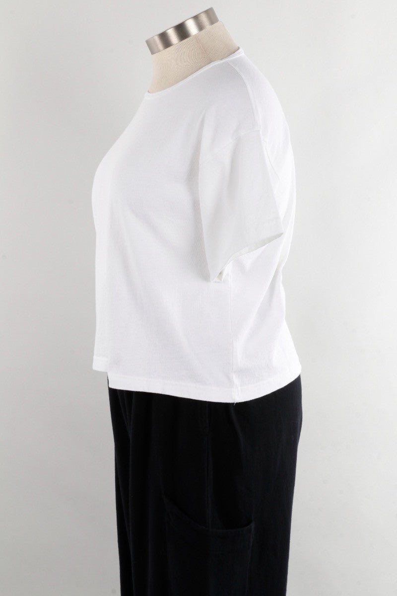Short Sleeve Crop Crew - White
