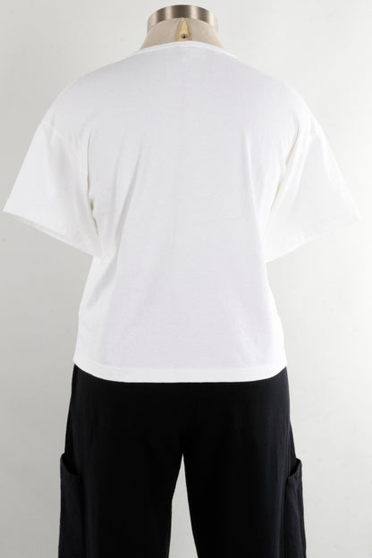 Short Sleeve Crop Crew - White