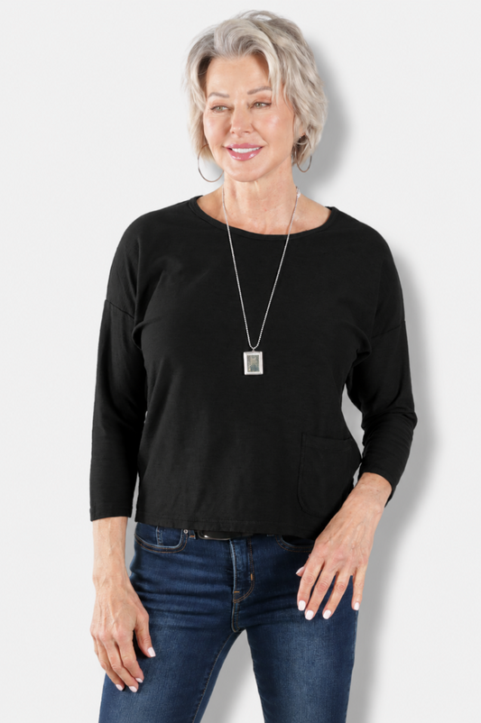 Boxy Pocket Tee - Black