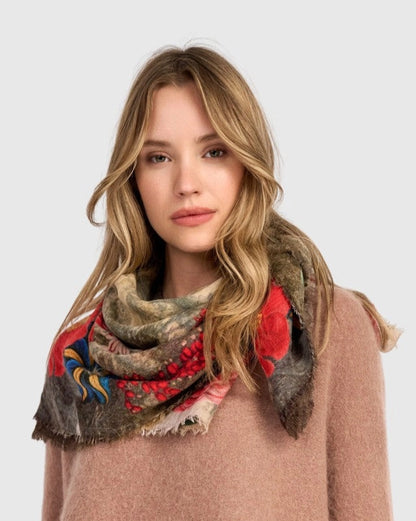 Deckle Scarf - Beige Bloom