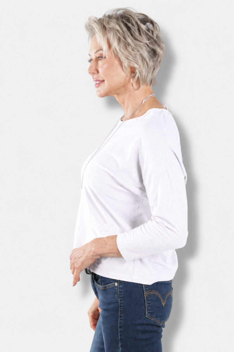 Boxy Pocket Tee - White
