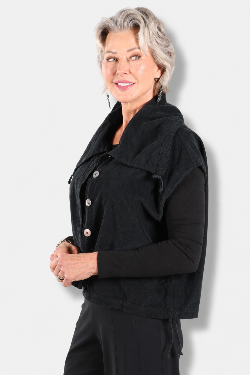 Irene Vest - Black Corduroy