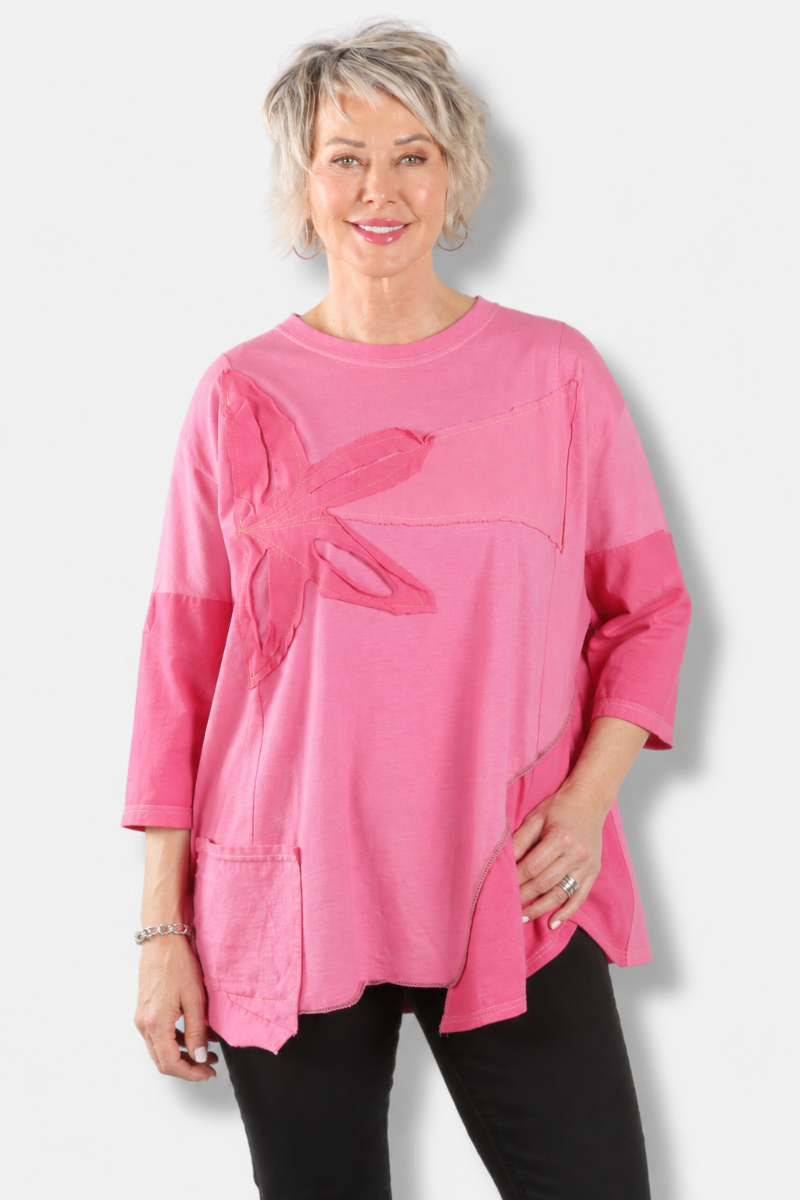 Triangle Floral Tee - Pink #5