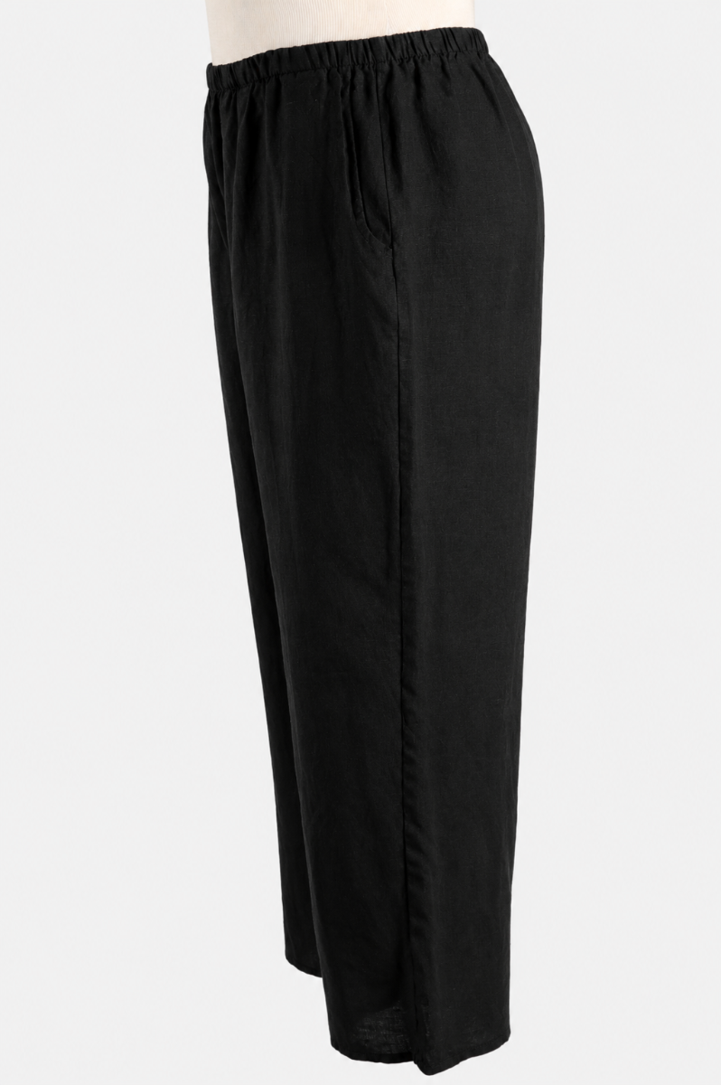 Flood Pant - Black Linen