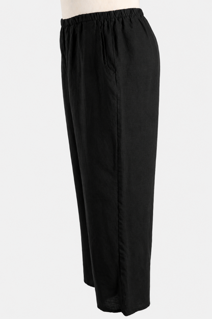 Flood Pant - Black Linen