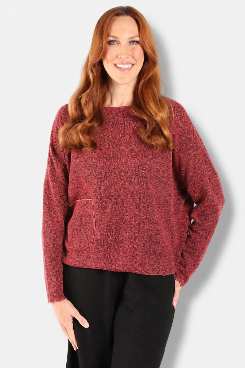 CUT LOOSE CUT LOOSE 6707625-2607 O/S PKT PULLOVER CHILI