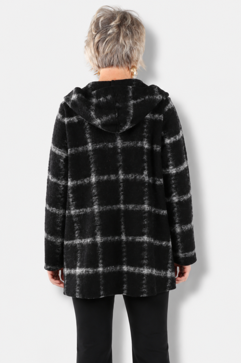Hooded Swing Jacket - Black 