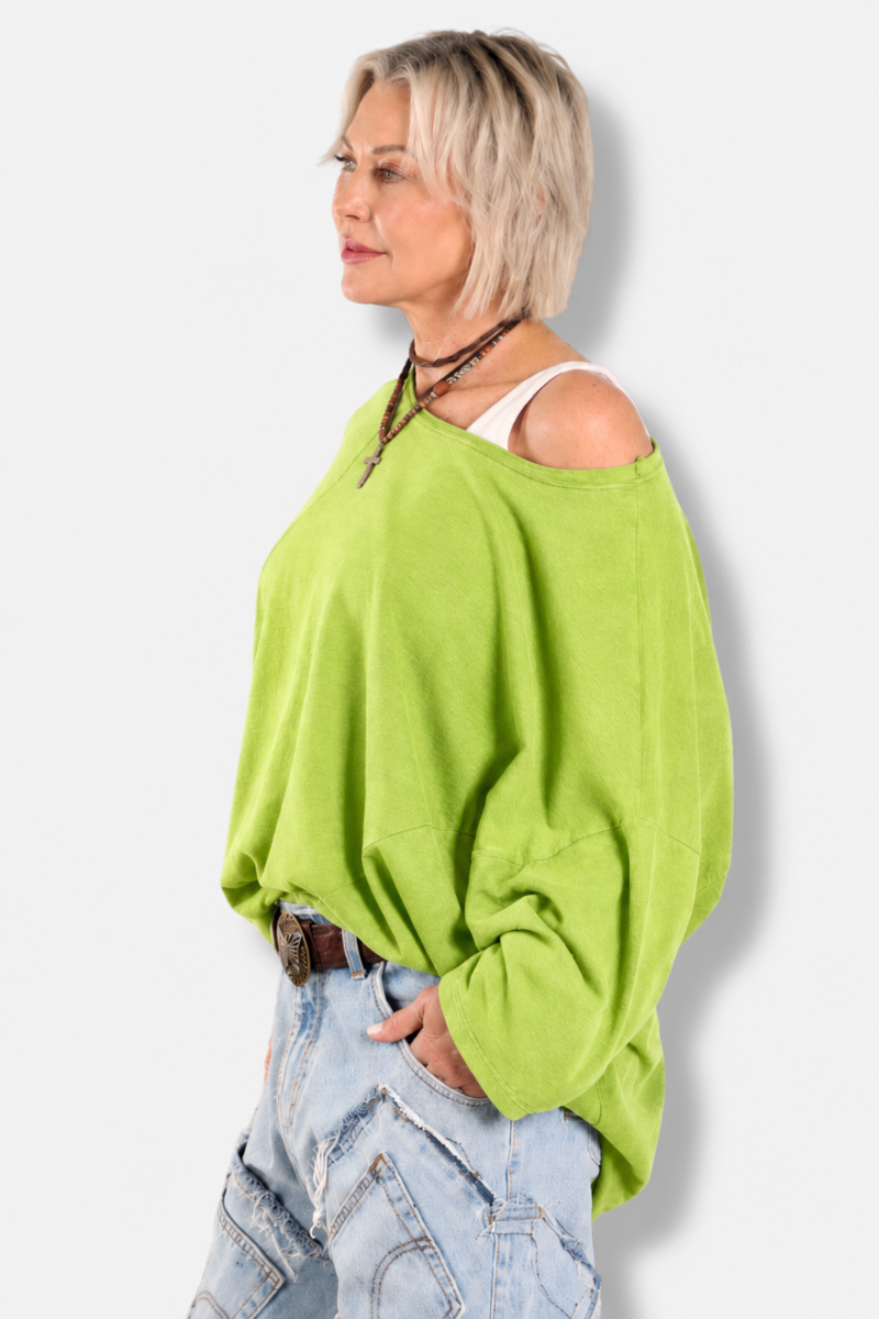 Be Free Top - Chartreuse