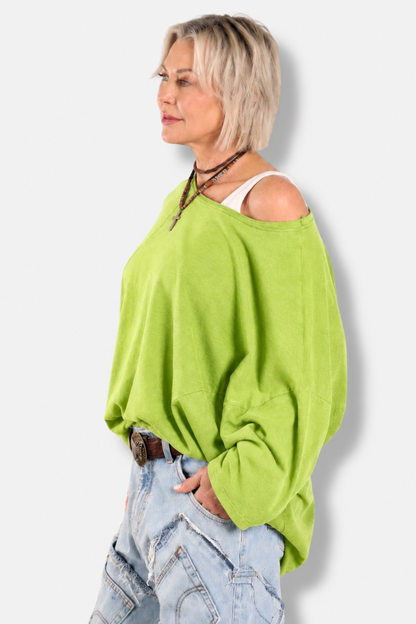 Be Free Top - Chartreuse