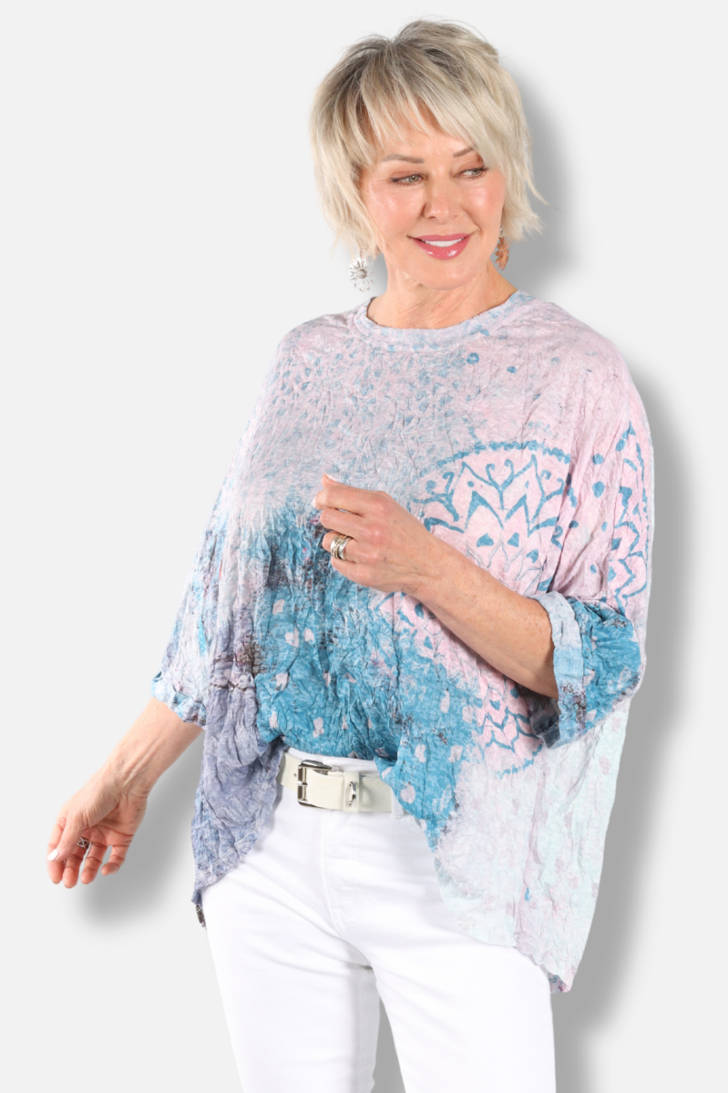 Dolman Sleeve Top - Sea Glass Garden