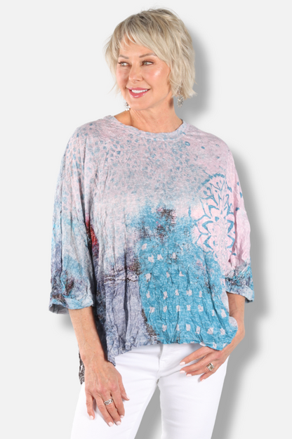 Dolman Sleeve Top - Sea Glass Garden