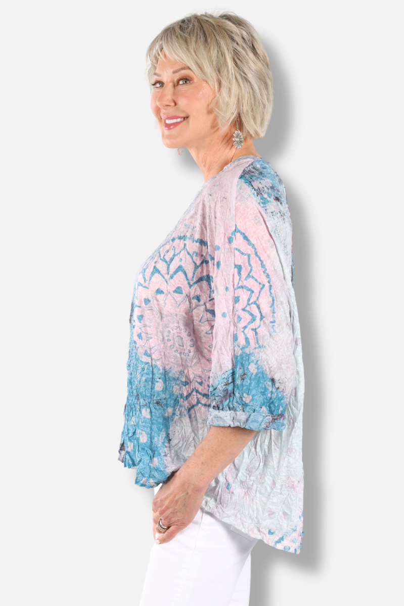Dolman Sleeve Top - Sea Glass Garden