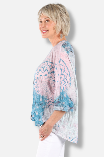 Dolman Sleeve Top - Sea Glass Garden