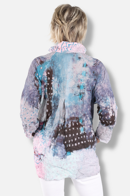 Button Down Jacket - Sea Glass Garden